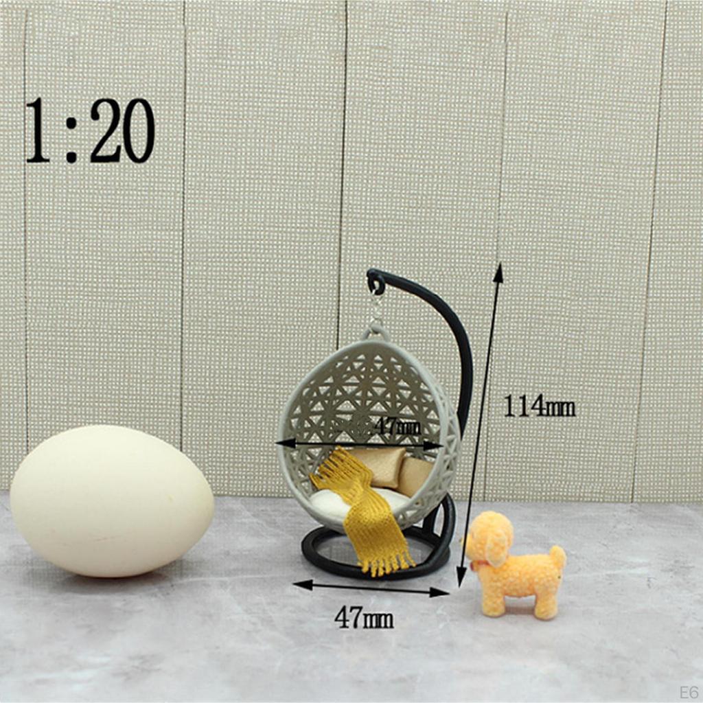 Dollhouse Miniature Hammock Chair Sand Table Accessory Craft Model for DIY Projects