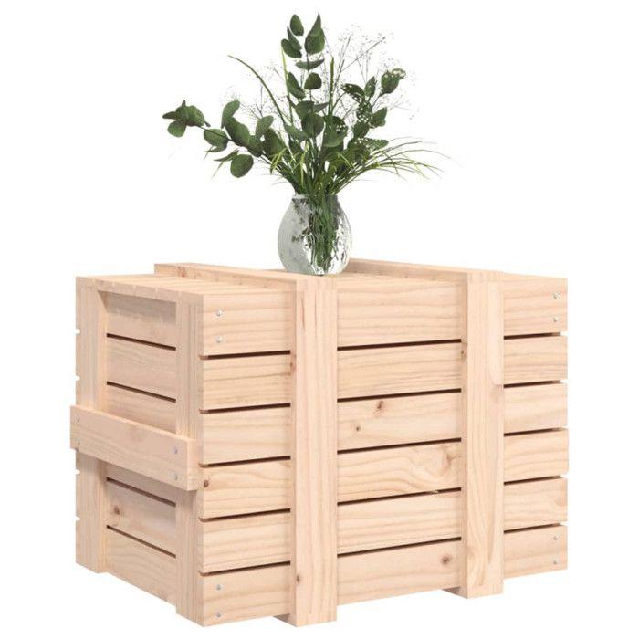 VidaXL Storage Box 58x40.5x42 Cm Solid Pine Wood 824993