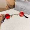 Luxury Shine Rhinestone Sunglasses Small Design Decoration Women Shades Retro Round Metal Sun Glasses for Travelling
