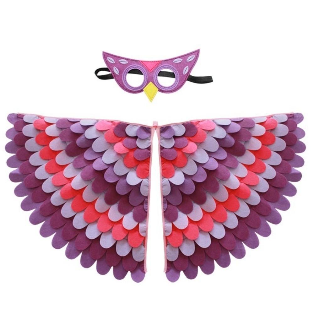 Bird Wings Halloween Cloak with Mask Felt Cloth Cape Mask Set  Stage Performance