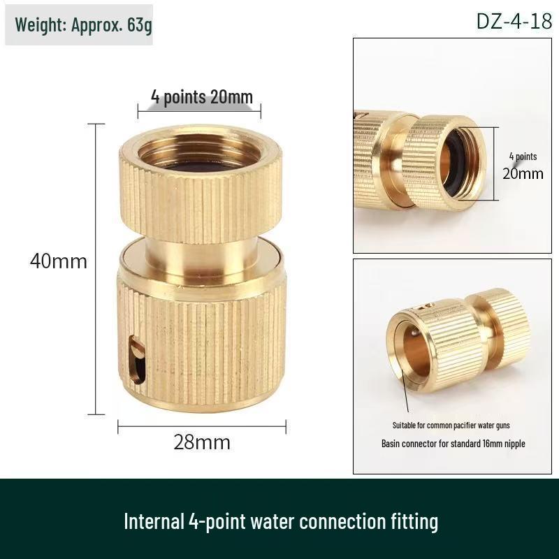 Kupfer 4-Punkt-Gewinde Standard-Wasserrohrgelenk für Waschmaschine und Autowaschpistole