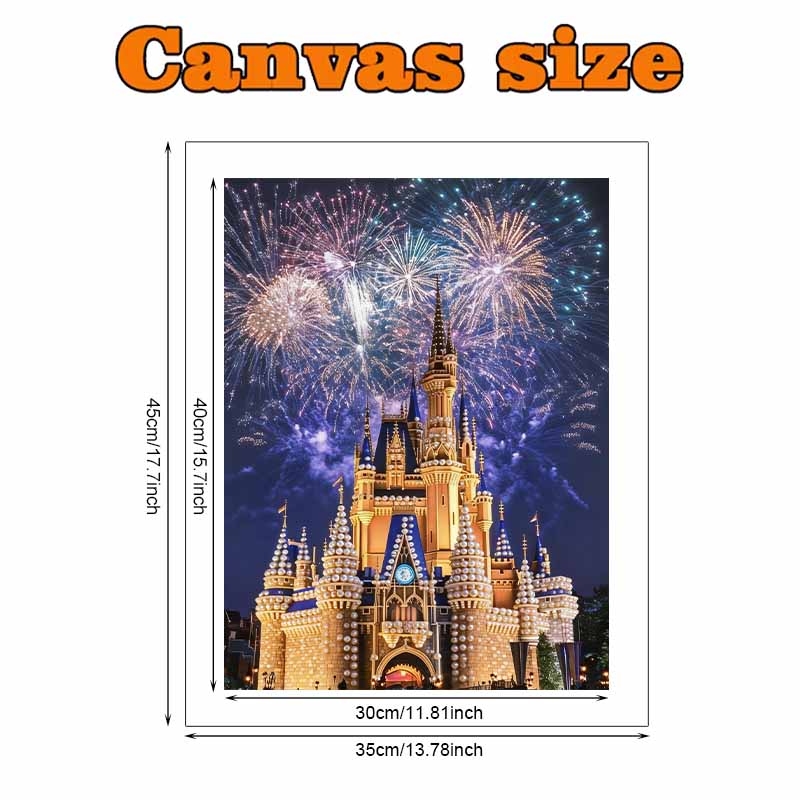 Disney Pearl Painting Set A Pearl Castle Under Fireworks Exquisite and Sparkling Artwork Perfect for Home Wall Decoration and Handmade Gifts
