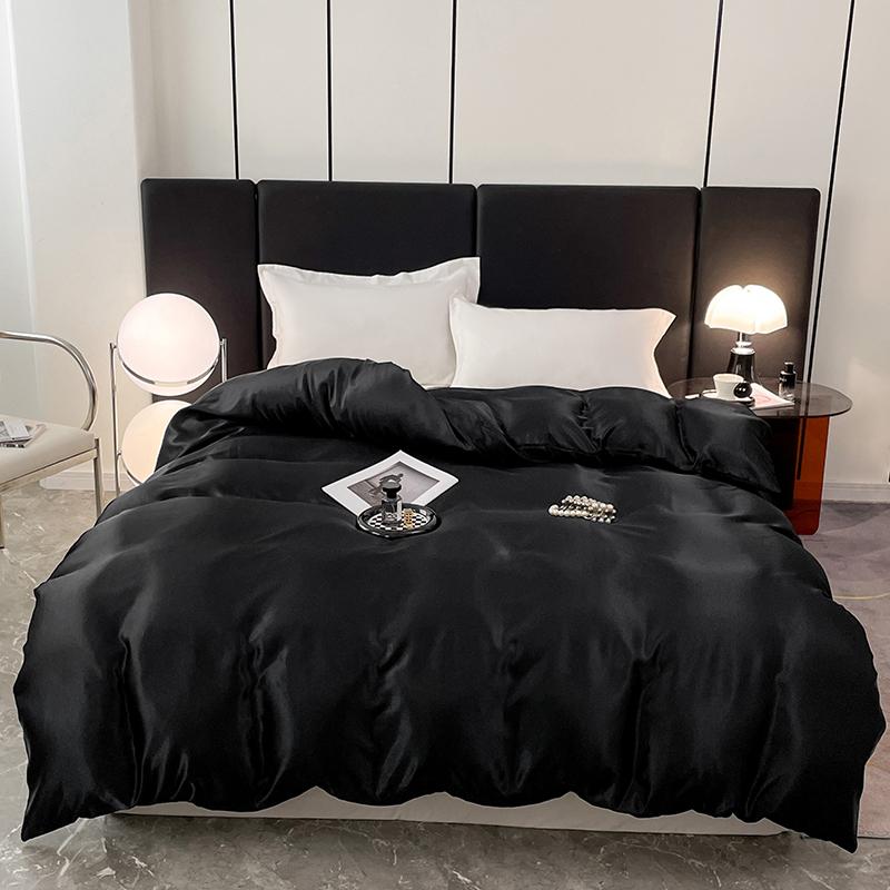

1pc Duvet Cover Solid Color Quilt Cover Smooth Comforter Cover Silky Bed Cover Home Bedding housse de couette (No Pillowcase) Single 150x200cm 1pc