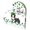 [2D Flat] [2D Flat] 1pc "St. Patrick'S Day" Acrylic Heart-Shaped Ornament | Cute Dog With Green Hat And Bow Tie, Ideal For Gifting To Pet Lovers, Fami