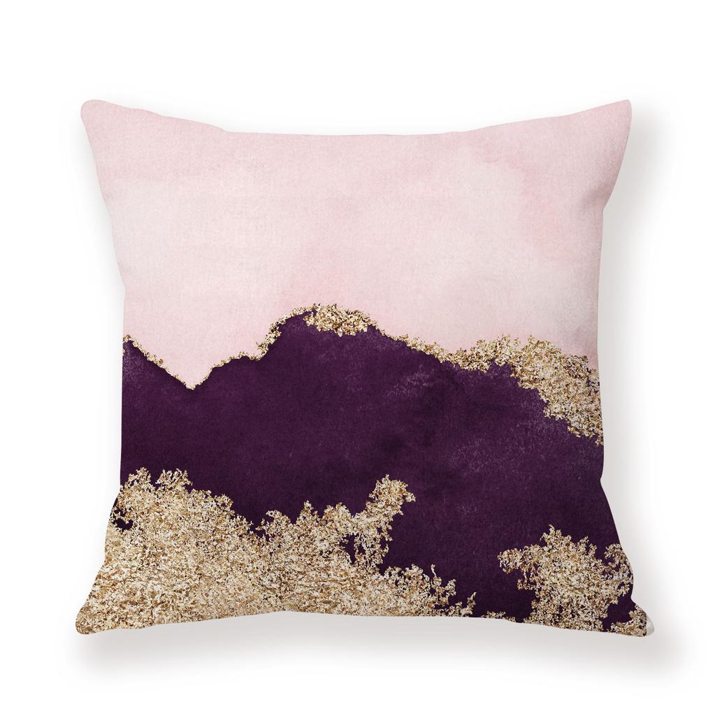 Watercolor Ins Wind Flashing Plush Pillowcase Contrasting Color Creative Model Room Decoration Pillow Car Sofa