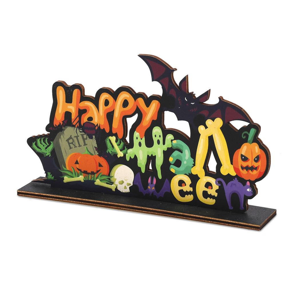 Halloween Decoration Wooden Ornaments Bar Front Desk Horror Atmosphere Table Ornaments