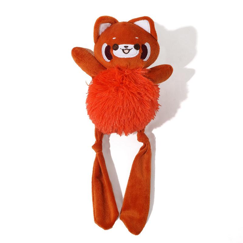 Squeaky Plush Red Panda Dog Toy, Interactive Stuffed Pet Chew Toy for Puppies Small Dogs, Durable Teeth Cleaning Crinkle Toy