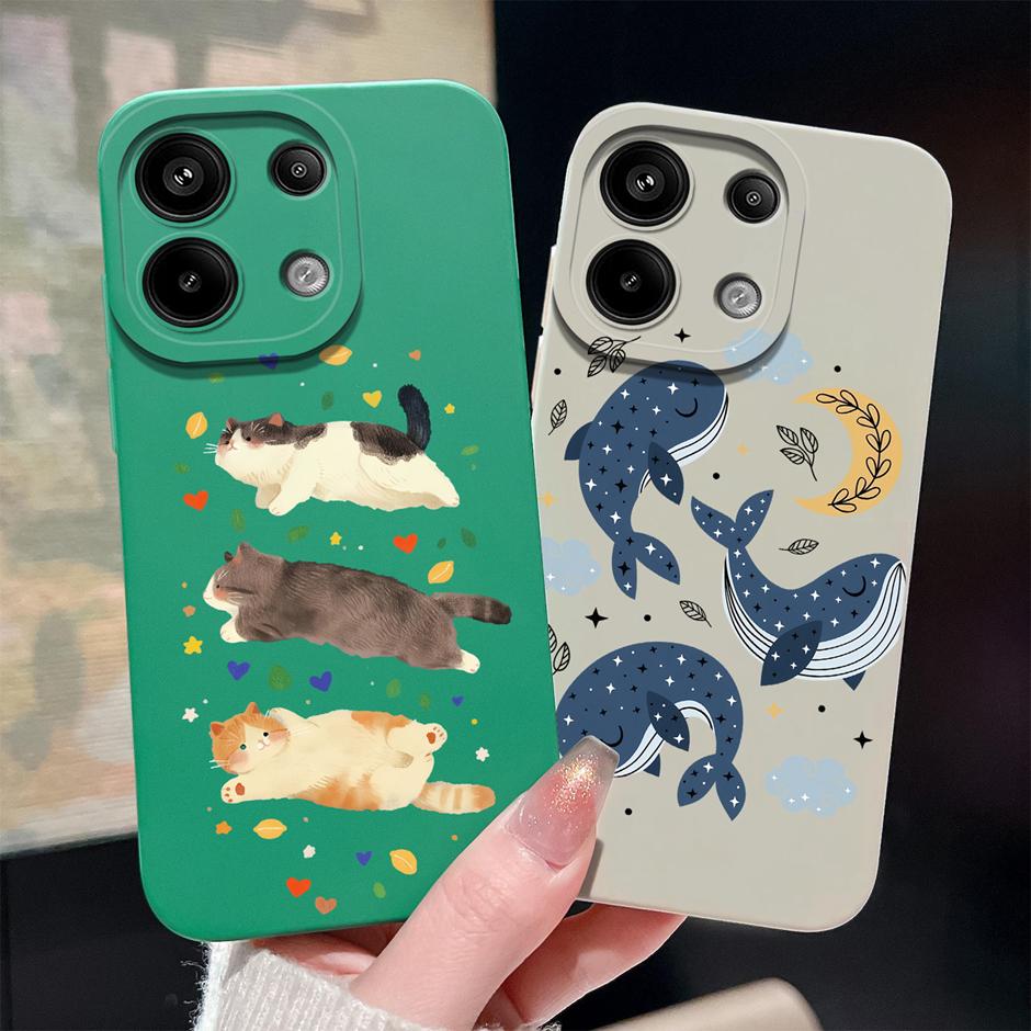 Case For Redmi Note13 13Pro 13 Pro+ Oil Painting Flower Anti-fall Minimalist Protector For Xiaomi Redmi Note 13 Pro Plus Funda