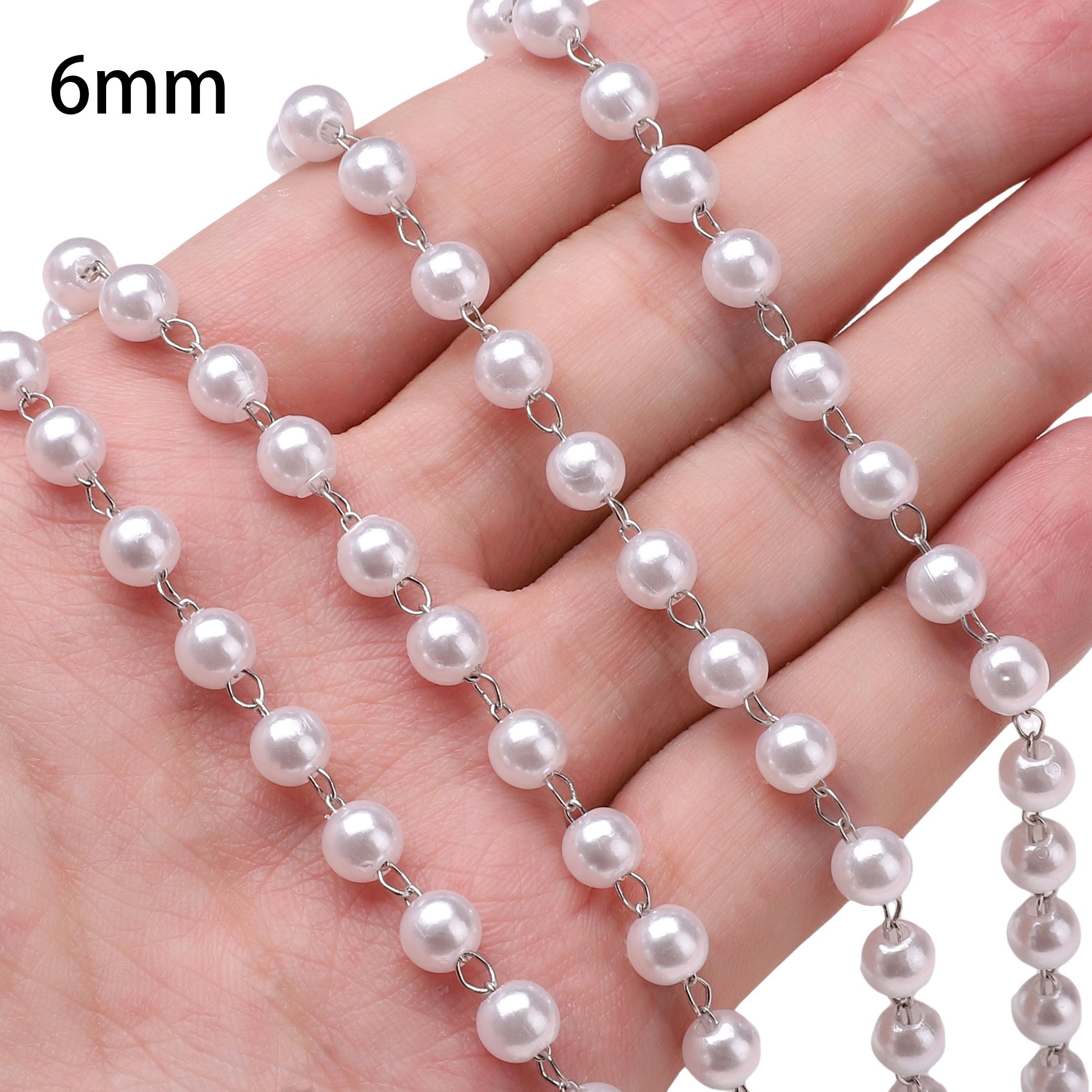 

50 см ABS круглые искусственные жемчужные бусины цепочка для самостоятельного изготовления ювелирных изделий аксессуары для украшения дома 6mm серебряный