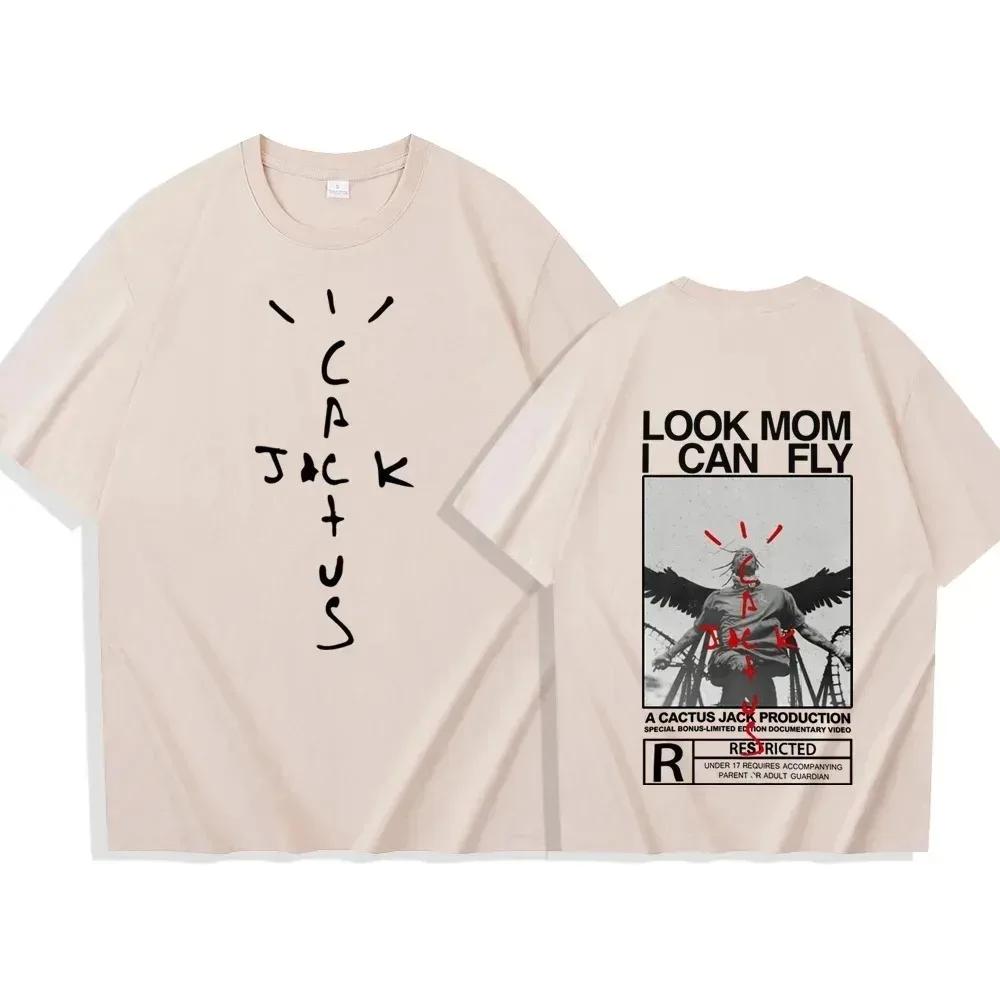 

Travis Look Mom I Can Fly T-Shirts Men women Scott Shirt Unisex Harajuku O-Neck Pure Tops Short Sleeve Shirts Free Shipping 4XL