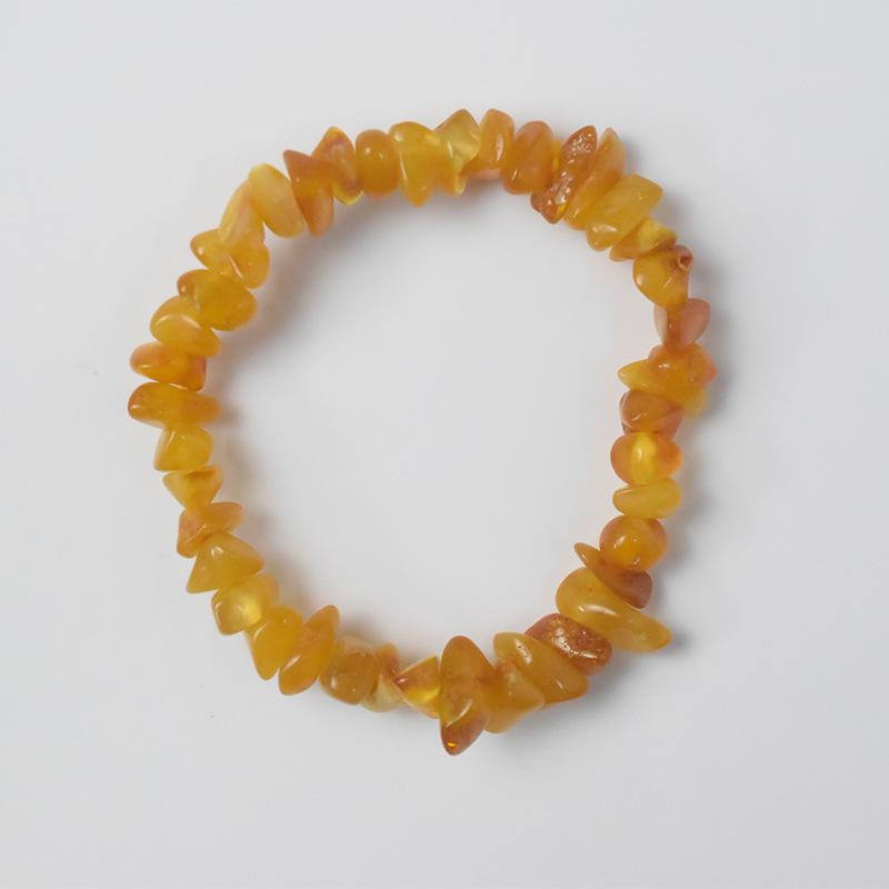 Natural Baltic Amber Raw Stone Freeform Honey Wax Bracelet for Adults