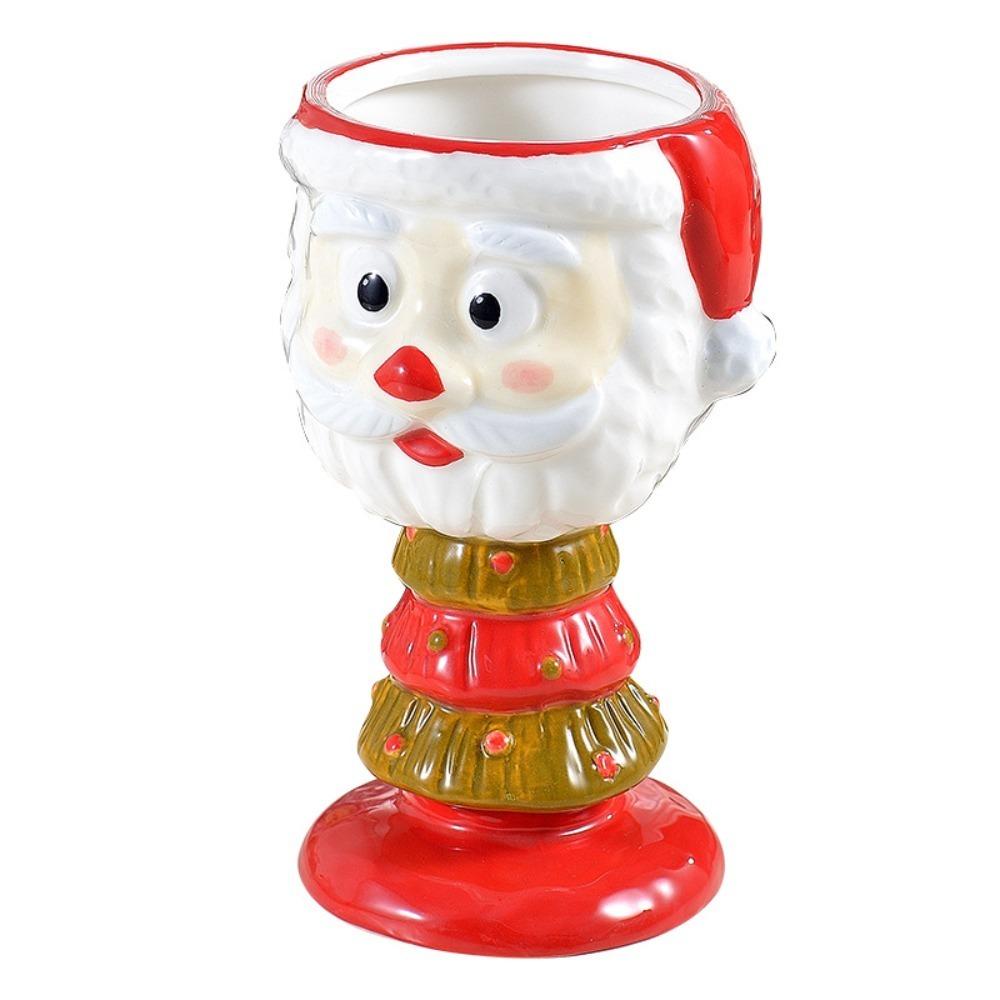 Cartoon Ceramic Ice Cream Cup Water Cup Christmas Mousse Mug Santa Claus Goblet  Xmas Gift