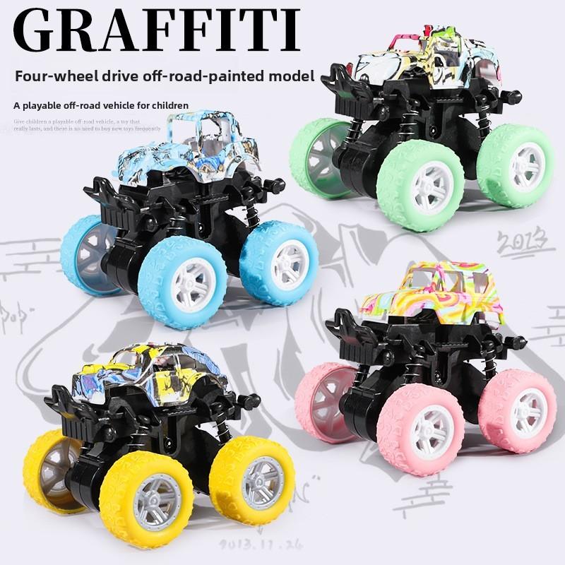 Inertial Off Road Car Toy For Kids With Large Wheels And Artistic Painting