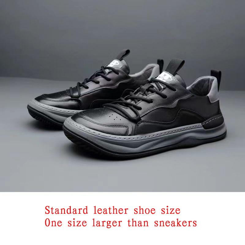 

Мужские кроссовки из натуральной коровьей кожи, новинка 2024 года, удобные, дышащие, повседневные, спортивные туфли для мужчин, Chaussure Homme 44 чёрный