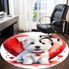 1 szt. Okrągły dywanik biurowy Puppy Love, Mata odpowiednia do biura, Pod krzesła biurowe, Sypialni, Salonu, Wystroju domu, Dekoracji pokoju