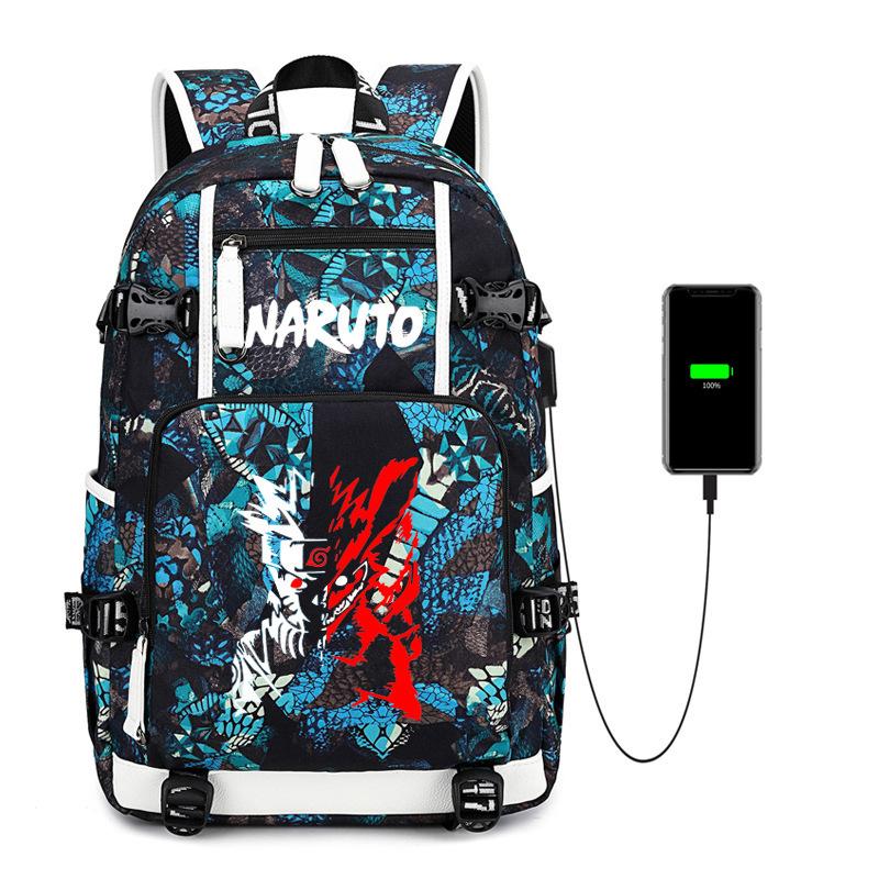 Naruto Anime Backpack Uchiha Itachi Naruto Kakashi Double Shoulder Bag School Travel Daypack for Men Women