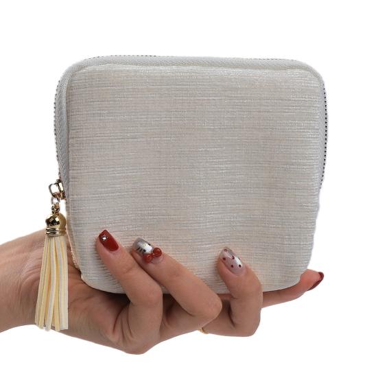 Sac à Bijoux Grande Capacité Fermeture Éclair Portable Organisateur de Bijoux de Voyage Multi-Compartiments Pochette de Rangement pour Bijoux