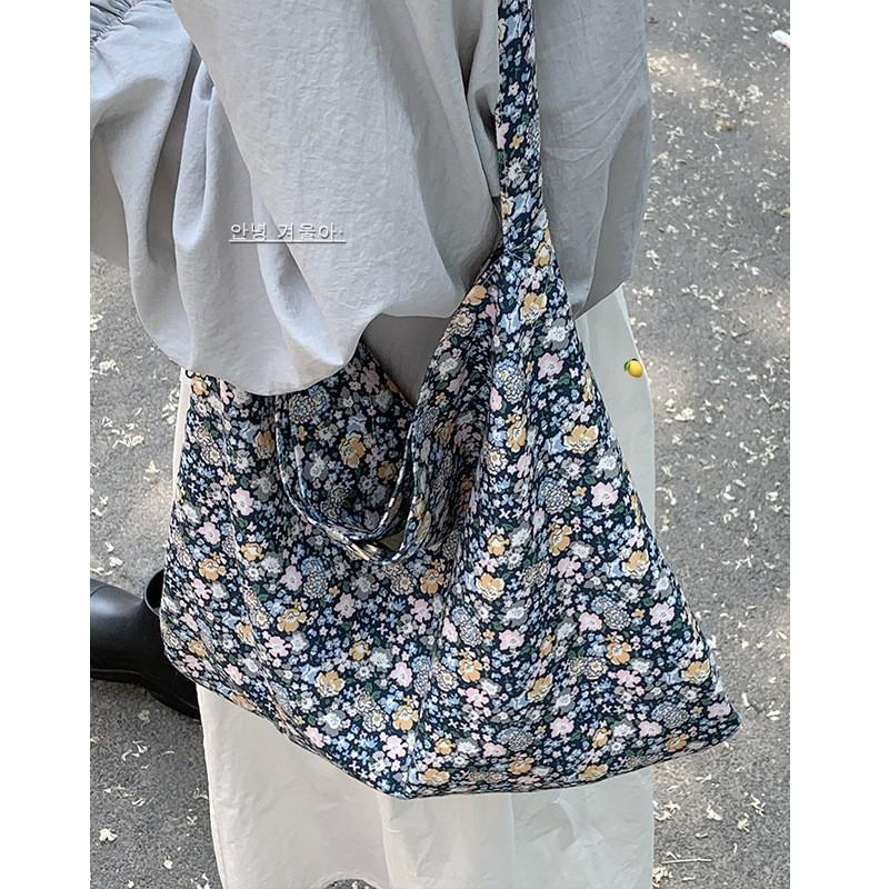 New Style Retro Floral Canvas Bag Zhang Ruonan Same Small Flower Cloth Single Shoulder Cross-slung Tote Women's