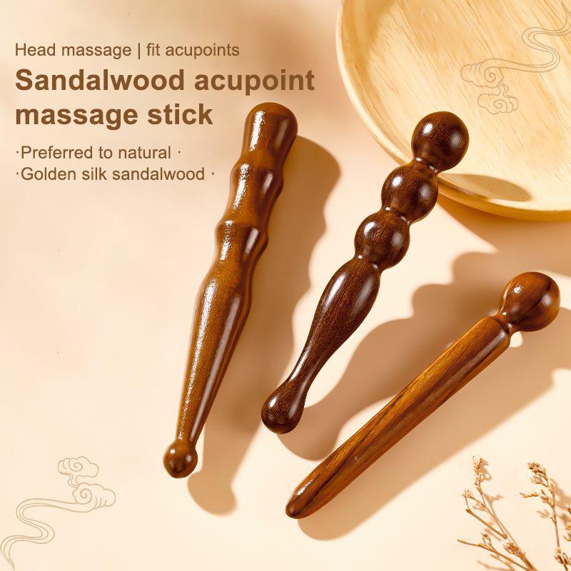 Wood Massage Stick Tool Natural Sandalwood Massager Acupoint Reflexology Tools For Full Body Relaxing Deep Tissue Foot Massage