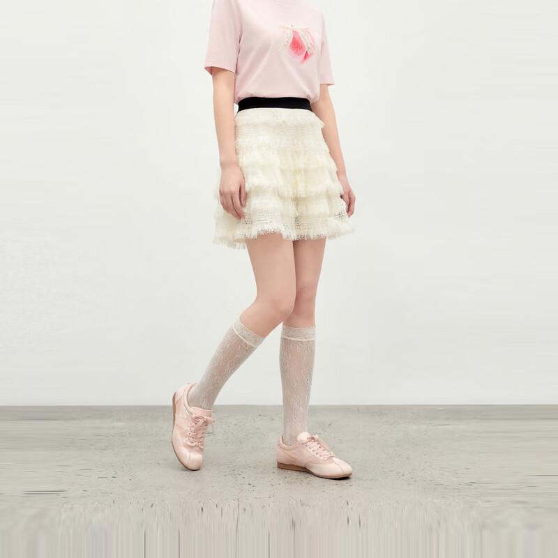 

Милая Мини-юбка А-силуэта в стиле Color-block с кружевом XL