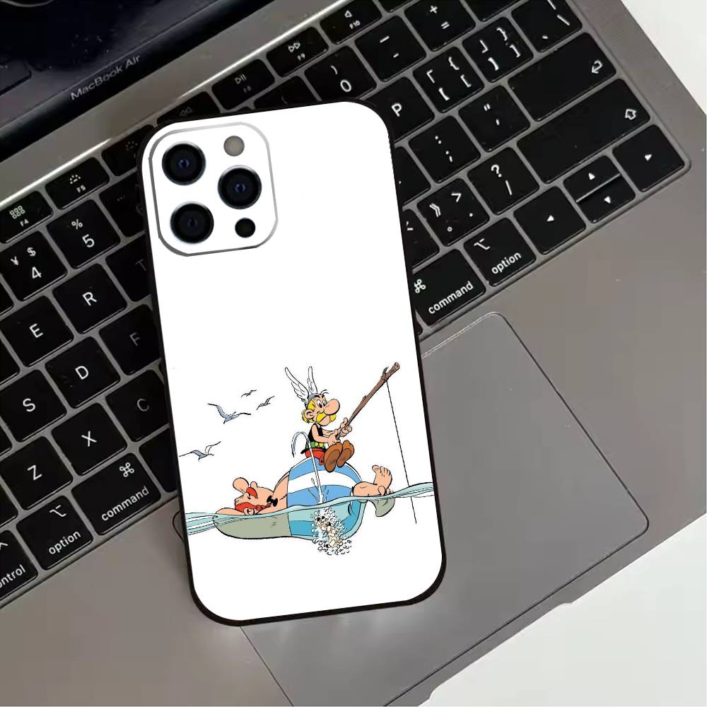 A-Asterix C-Cartoon O-Obelix  Phone Case For iPhone 17,16,15,14,13,12,11 Plus,Pro Max,XS,Soft Silicone Black Cover