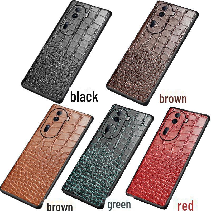 

Чехол для телефона OPPO Reno9/9Pro+ из натуральной кожи с крокодиловым узором Reno 9 Pro коричневый