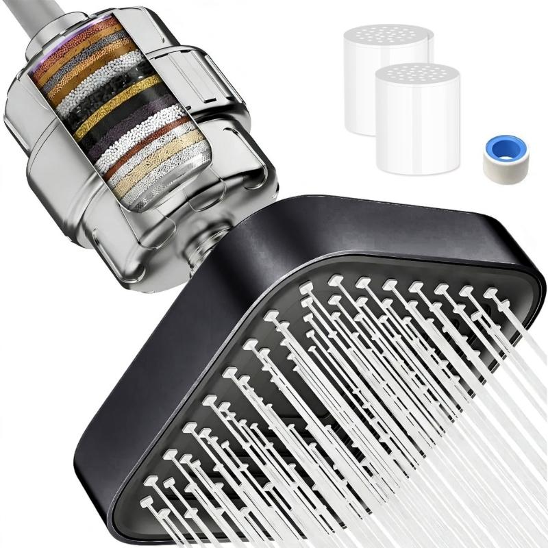

Stage Filter Shower Head Removes Chlorine Heavy Metals For Healthier Skin Hair Easy Installation Water Experience чёрный