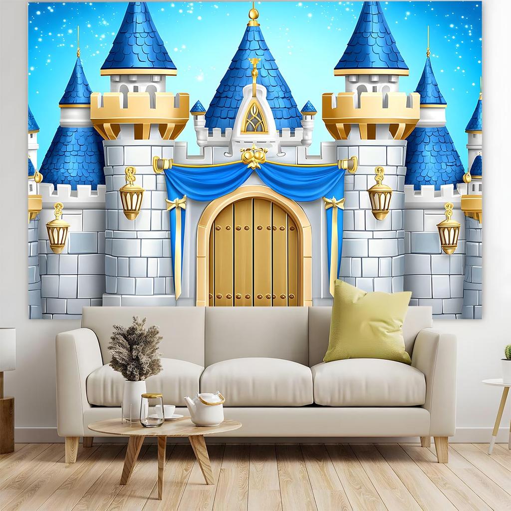 1 Royal Medieval Castle Background Flag, Party Supplies, Wedding, Birthday, Anniversary, Seasons, Indoor and Outdoor Decoration