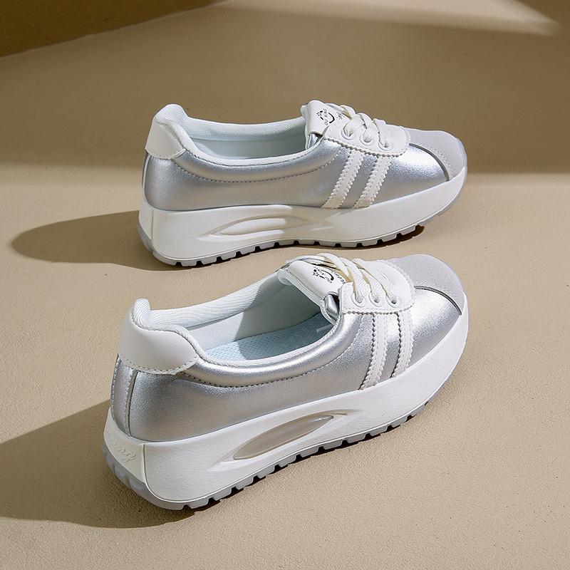 Aphixta Shallow Round Toe Flats Shoes Women Silver Loafers Spring Autumn Women Sneakers Shoes Woman Flat With Female Sneakers