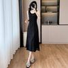 Real Shot Sleeveless Women’s Mesh Splice Mid-Length Plus Size Dress for Spring, Summer, and Autumn