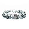 1 Pcs Rock Bead Gemstones Bangles Jewelry Making Stainless Steel Charm Natural Stone Beads Bracelet For Men