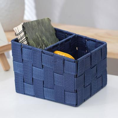 Cesta de Almacenamiento Divisoria de Seda de Polipropileno Tejido Creativo Organizador de Artículos Varios de Escritorio Decoración Simple para el Hogar