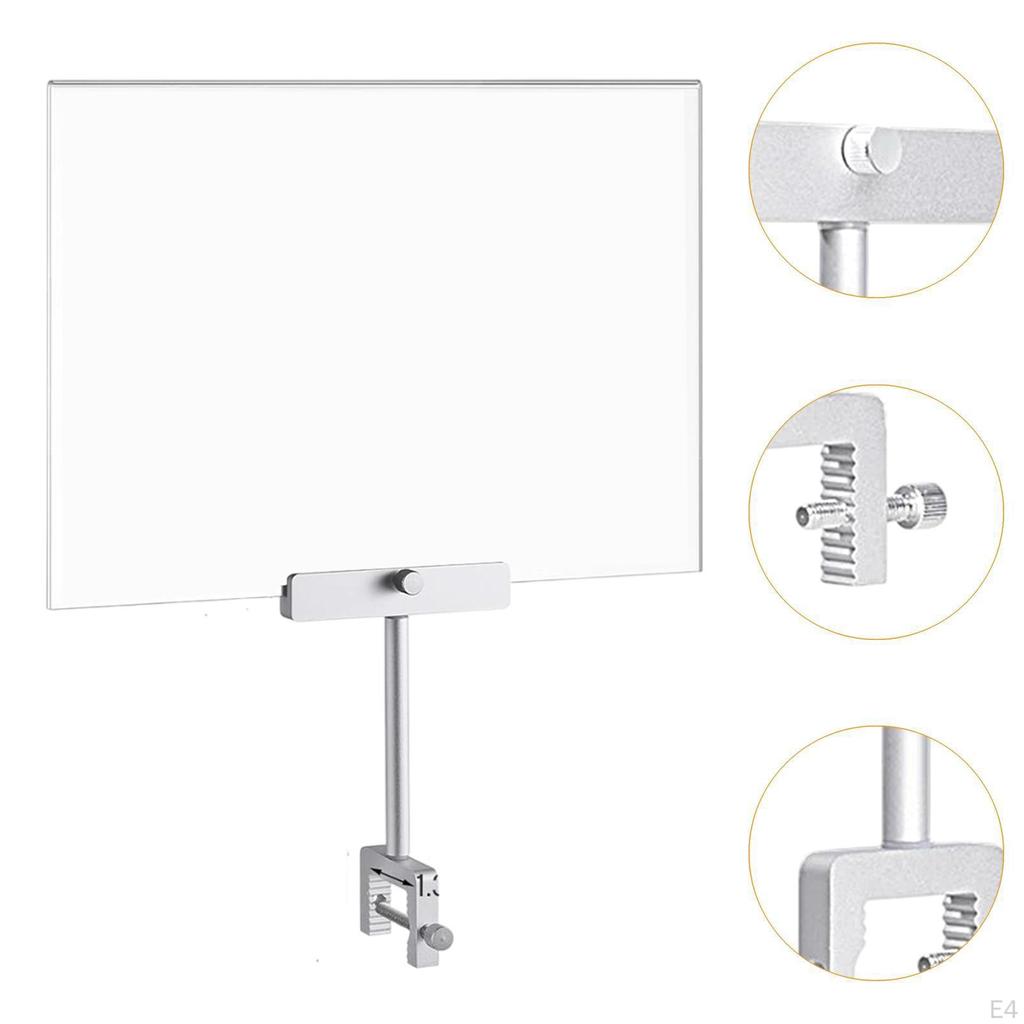 Akryl Skiltholder med Klemme Aluminiumlegering Multifunksjonell Roterbar Displayklemme for