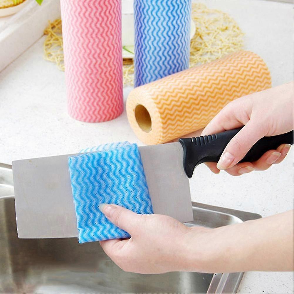 50Pcs/Roll Disposable Dishcloth Kitchen Bathroom Cleaning Washing Cloth Rag