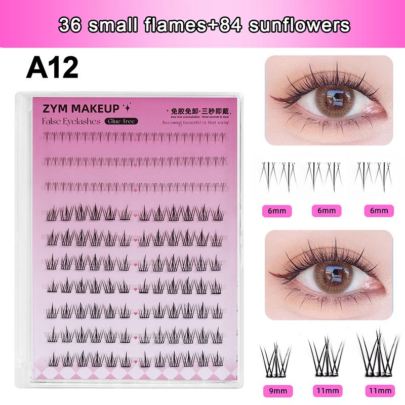 1 Box Self Adhesive Eyelash,Pre Glued Eyelash,Cluster Eyelash,No Need Glue,Easy To Put On, Diy Eyelash Extension