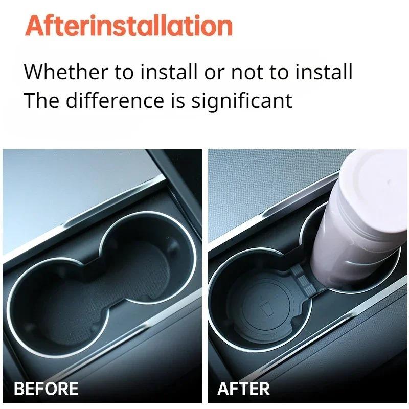 Water Cup Storage Box for Tesla Model 3 Highland Model Y Launch 2025 Central Control Cup Mat Waterproof Anti-Slip Accessories