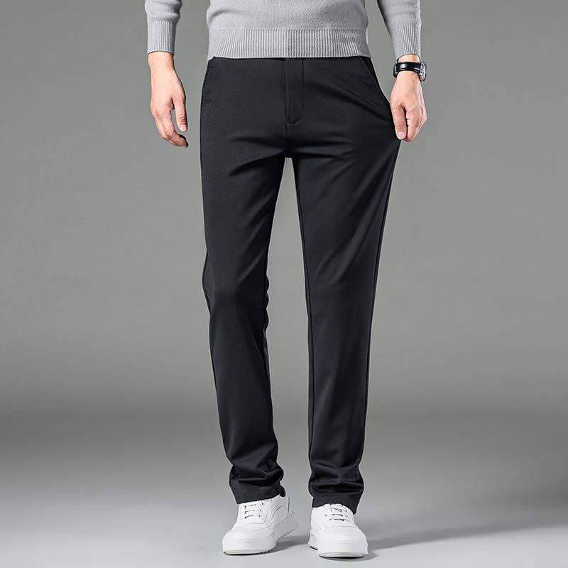 2024 Осенние мужские эластичные деловые прямые повседневные брюки для мужчин среднего — фото 3