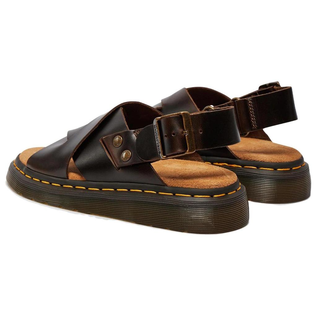 Dr. Martens Leather Fashion Comfortable Simple Versatile Slide Sandals Unisex Sandals Brown 31577375