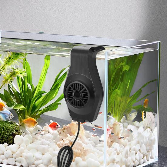 Aquarium Chiller Fish Tank Cooling Fan with Clamp Mini Chiller with 2 Adjustable Wind Settings for Saltwater Freshwater Shrimp Coral Tropical