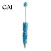 Crystal Diamond Gel Pen Beadable Pens, Bling Rhinestone Beaded DIY Bead Pen, Shaft Decorative Craft Black Ink Ballpoint Pens for Decorations