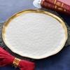 Ceramic Gold Inlay Plate Steak white Food Plate Nordic Style Tableware Bowl Dessert Dish Dinner Dinnerware Set Trays Decorative