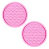 2Pcs Car Non-slip Water Cup Pad Diamond Rhinestone Decor For Car Bottle Holder Coaster Auto Interior Decoration Accessorie Tools