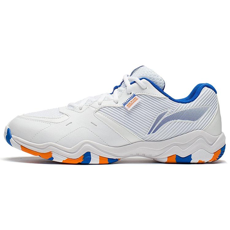 

new LiNing Sound Waves 2 Generations Cushioned Slip Resistant Abrasion Resistant Low Top Badminton Shoes Unisex White Blue 43.5