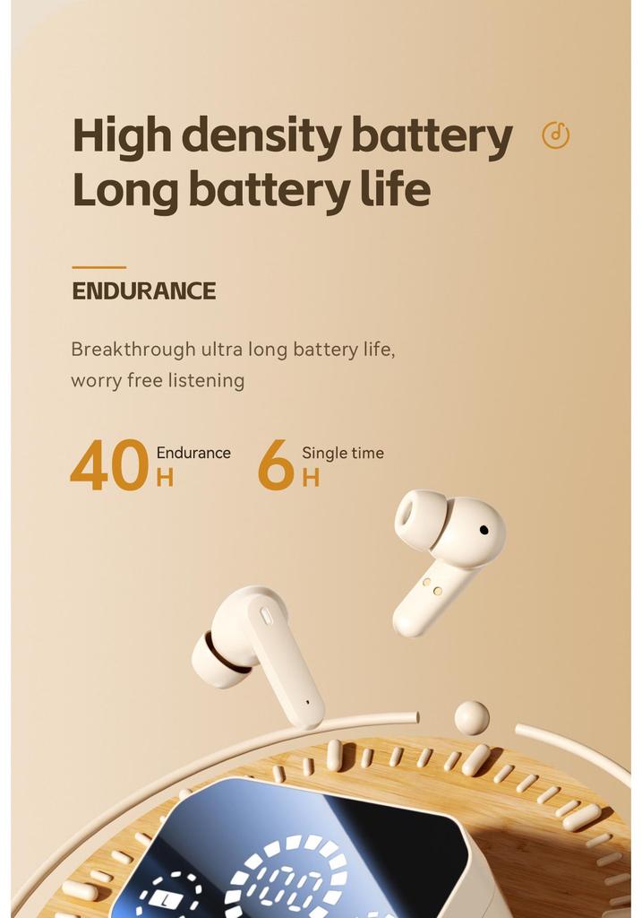New Flip Cover Mirror Display TWS In-Ear Wireless Bluetooth Earbuds with Long Battery Life & High Sound Quality