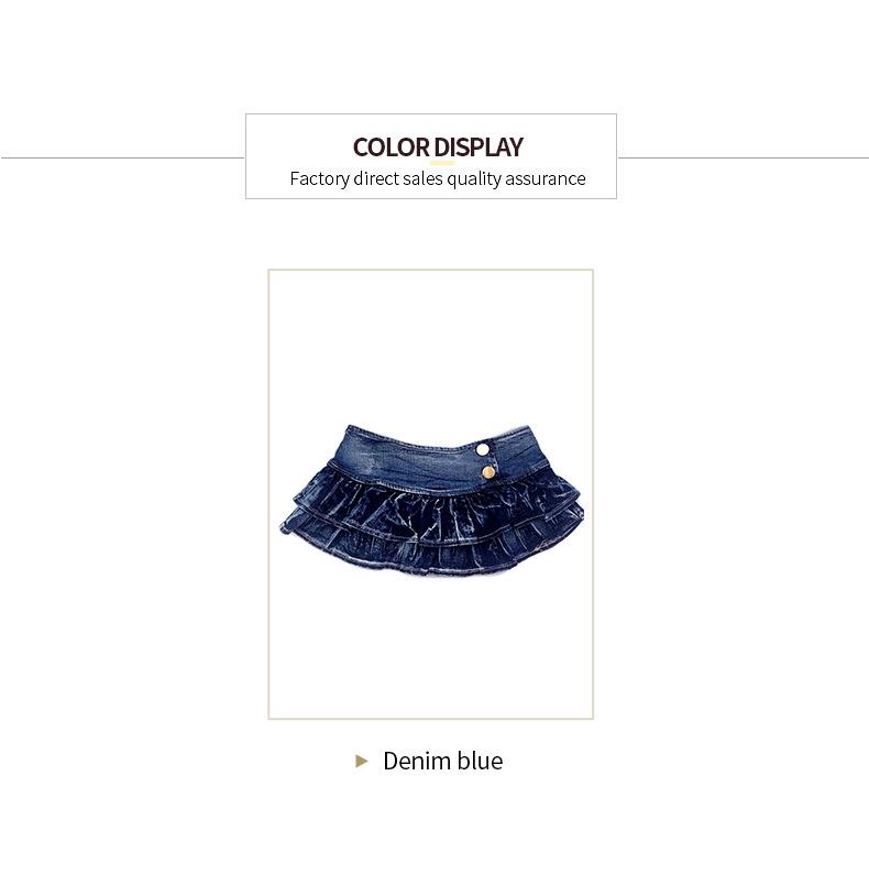 Korean Style Sexy Denim Mini Skirt: Performance Outfit for Lead Dancers, DJs, and Nightclub Singers