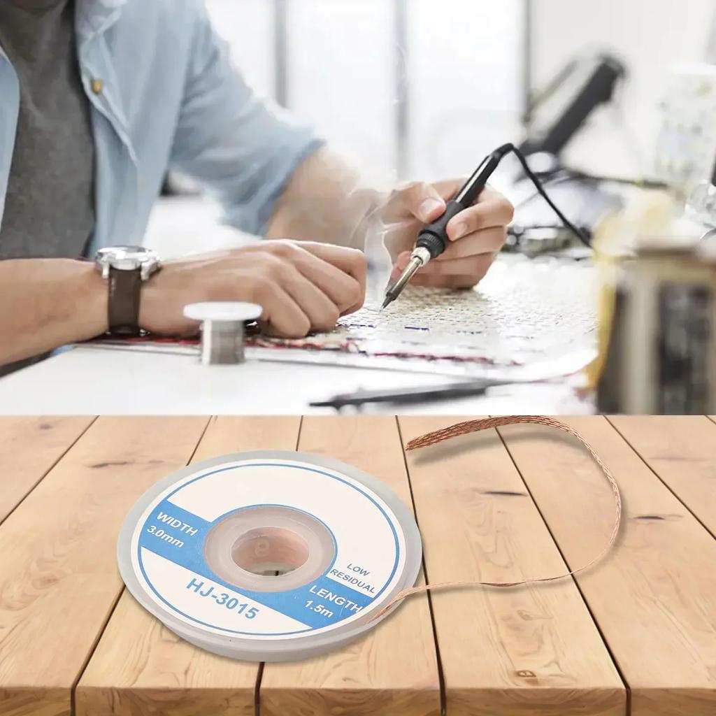 1.5M Desoldering Mesh Braid Tape Copper Welding Point Solder Remover Wire Soldering Wicks Tin Lead Cord Flux For Soldering