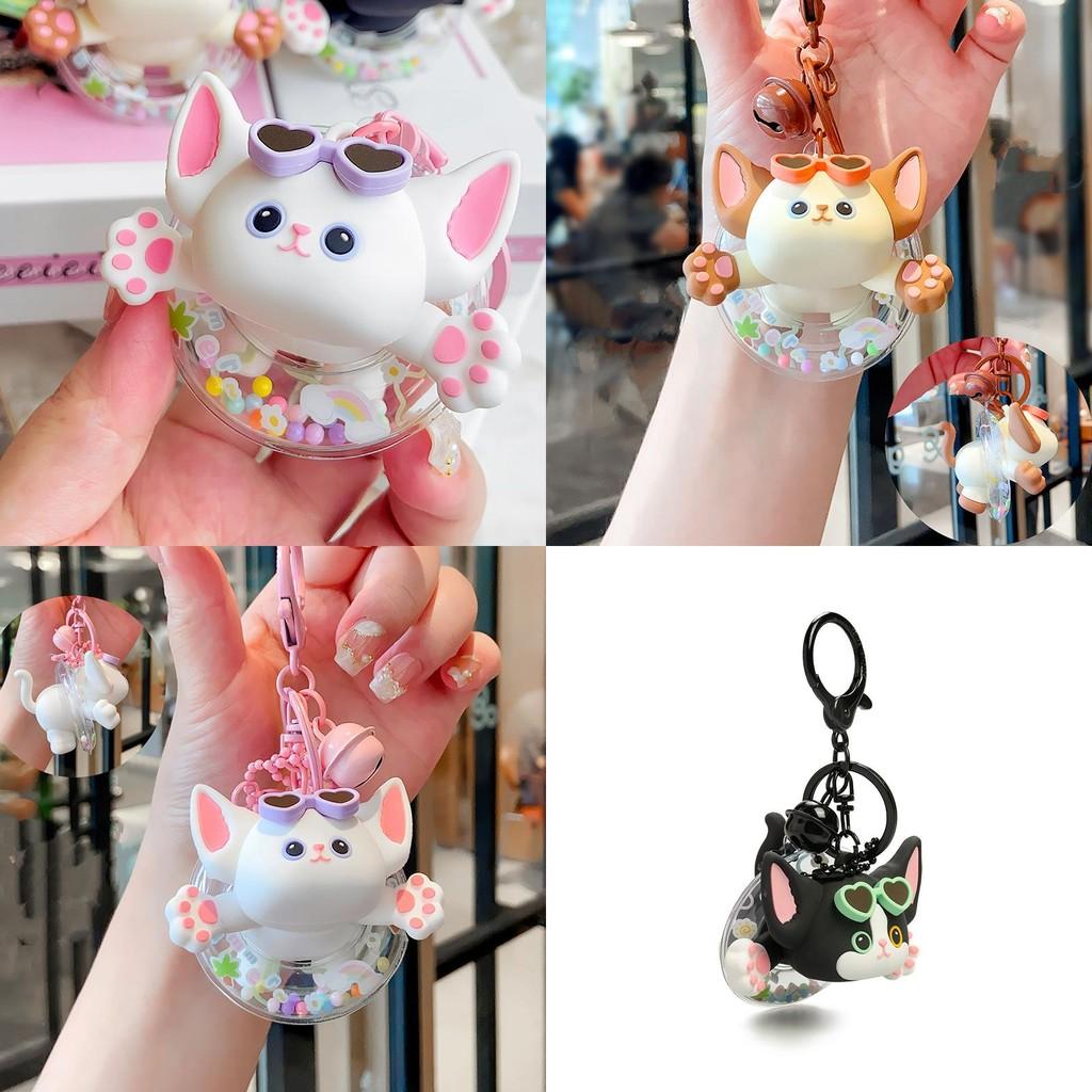 Cute Black White And Brown Devon Rex Cat Cartoon Keychain For Fun Accessories