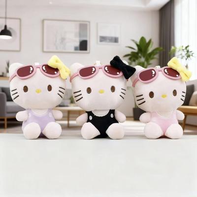 Moe Cat Pendant Plush Toy: Cute Cartoon Kitten Keychain Charm