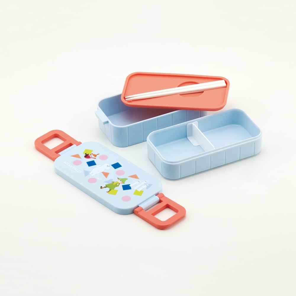 Skater Moomin Anime Lunch Box, 23 Capacity, 600ml, 2-Tier, Women's, Made in Japan, YZW3AG-A