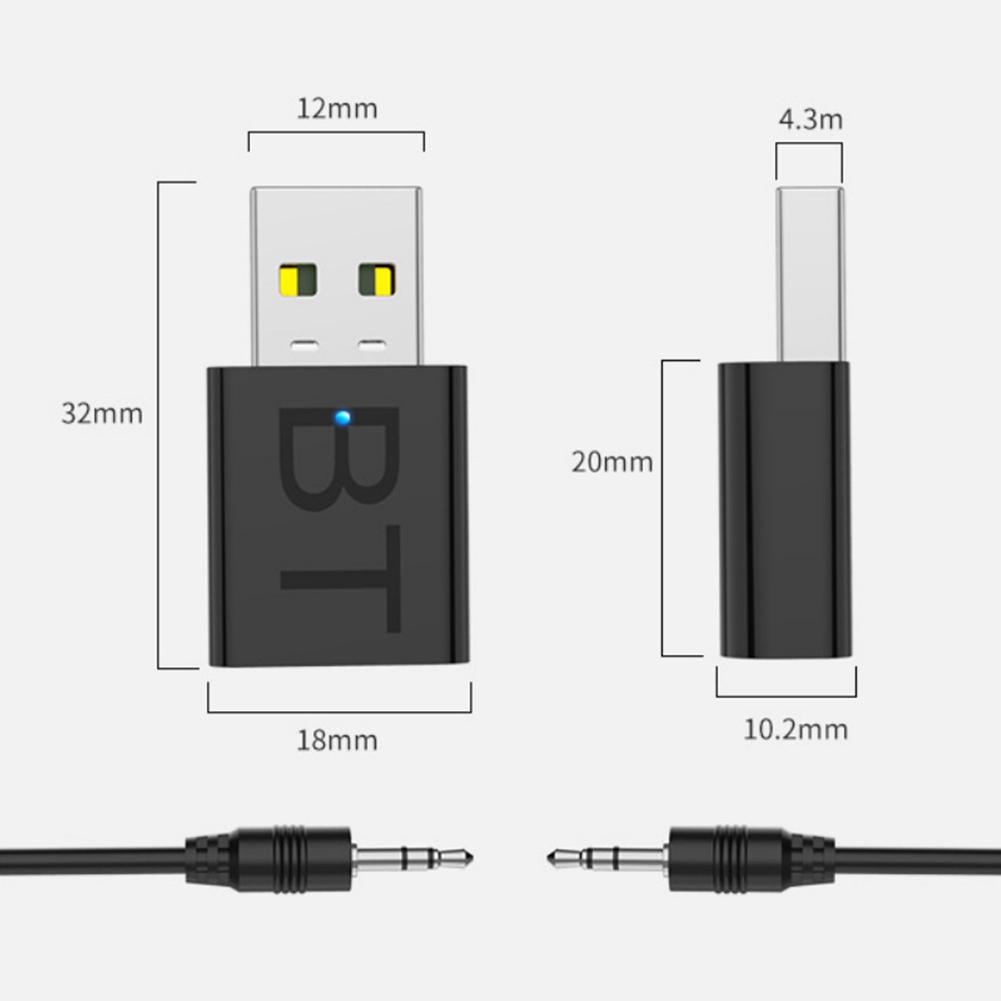 Car Bluetooth Receiver Transmitter Car Bluetooth 5.0 Audio Adapter TV Computer Wireless Bluetooth 2-in-1 Converter